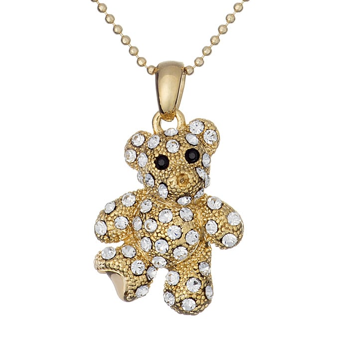 Fuzzy Brown Teddy Bear Pendant Necklace | Claire's US