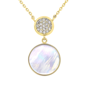 Mother of Pearl Necklace with Clear Swarovski Crystals