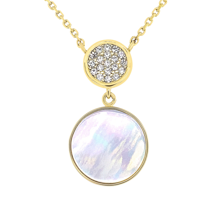 Mother of Pearl Necklace with Clear Swarovski Crystals