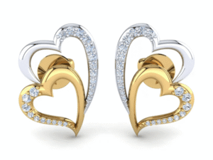 Romantic double heart dainty Swarovski Crystal Earrings designed for women presented in a Frost Couture gift box and bag elegant for gifting