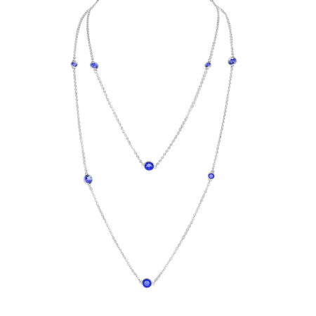 Long string necklace adorned with sparkling Swarovski crystals, Irish designer jewellery gift - Frost Couture