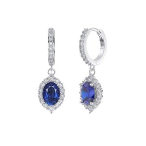 CZ Pear Shaped Huggie Drop Earrings