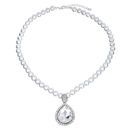 Designer statement pearl necklace with Swarovski crystals and matching earrings available
