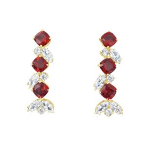 Sterling Silver Statement Earrings Encrusted With CZ Crystals