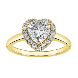 Heart Ring Encrusted with Clear Cubic Zirconia