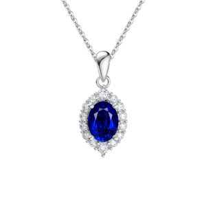 Sterling Silver CZ Pear Shaped Necklace