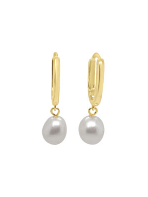 Pearl Huggie Earrings