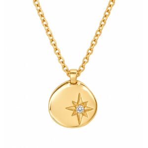 North Star Necklace With Clear CZ Crystal