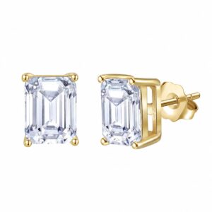 Cubic Zirconia Rectangle Cut Stud Earrings