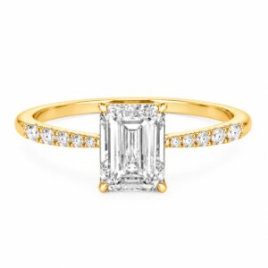 Cubic Zirconia Rectangle Cut Adjustable Ring